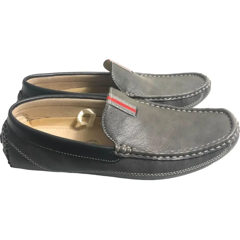 Bruno Marc Gray Penny Loafers Moccasins